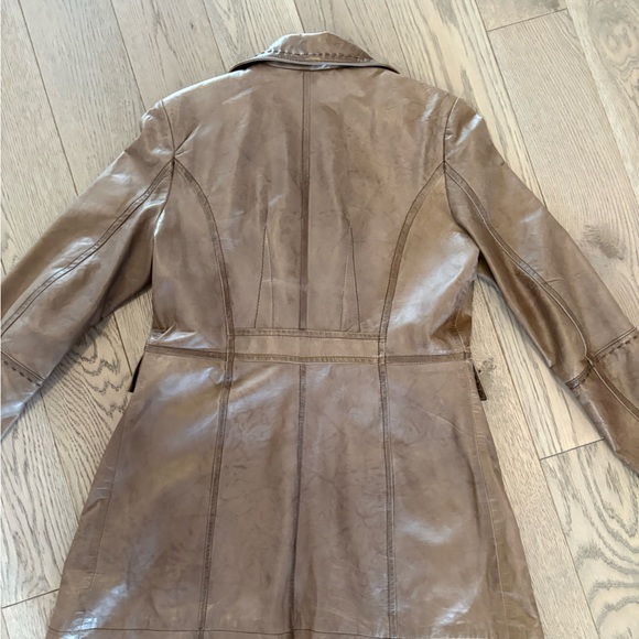 Transmission Brown Leather Women's Jacket - Picture 7 of 8